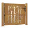 vidaXL Port&atilde;o de jardim 100x75 cm A&ccedil;o Corten Design Bambu