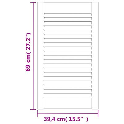 vidaXL Portas de armário 2 pcs com design de persiana pinho maciço