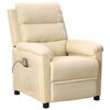 vidaXL Poltrona de massagens tecido cor creme