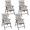vidaXL 5 pcs conjunto jantar exterior com almofad&otilde;es alum&iacute;nio preto