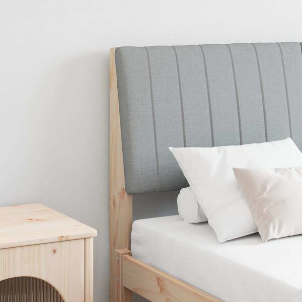 vidaXL Cabeceira estofada Cinzento-claro 135 cm