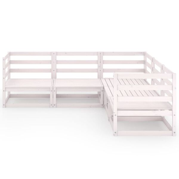 vidaXL 5 pcs conjunto lounge de jardim pinho s&oacute;lido branco