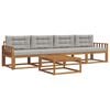 vidaXL Conjunto de Sof&aacute;s para Exterior 5 unid. Cinza Natural e Claro