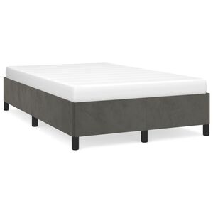 vidaXL Estrutura de cama sem colch&atilde;o 120x200 cm veludo cinzento-escuro