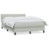 vidaXL Cama com molas/colch&atilde;o 160x220 cm veludo cinzento-claro