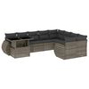 vidaXL 10 pcs conjunto sof&aacute;s de jardim c/ almofad&otilde;es vime PE cinzento