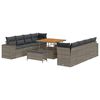 vidaXL Conjunto de Sof&aacute; de Jardim 11 unid. Cinzeto vime PE