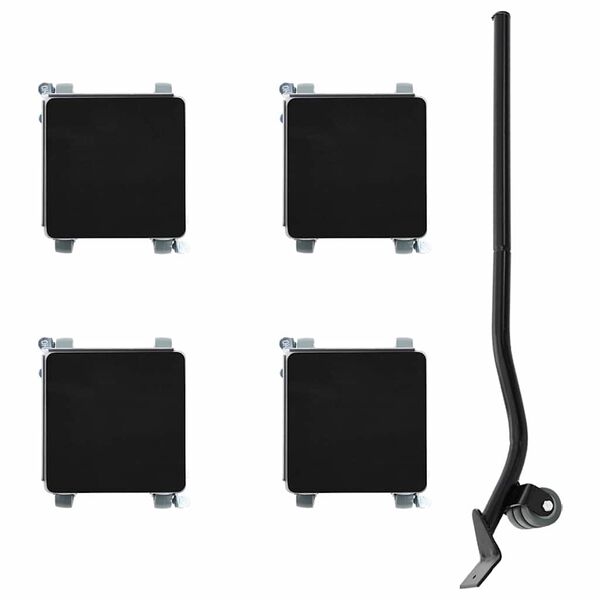 vidaXL Rod&iacute;zios para m&oacute;veis 4 pe&ccedil;as com elevador 13,5x13,5x6 cm A&ccedil;o 1300 kg