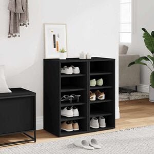 vidaXL Sapateiras 2 pcs 31,5x35x70 cm derivados de madeira preto
