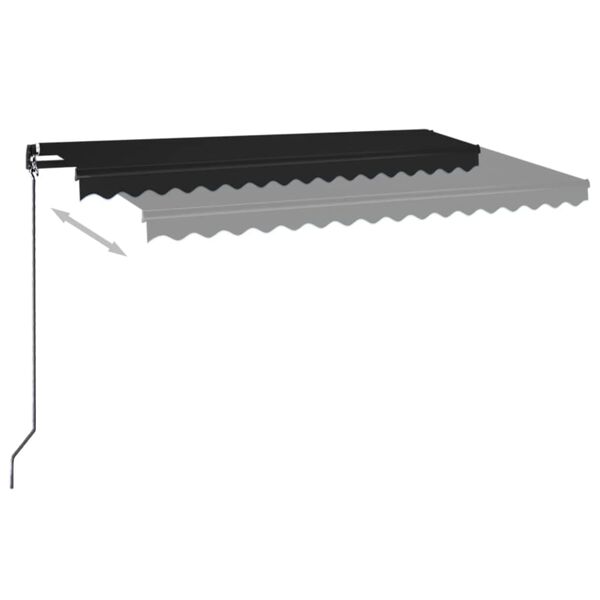 vidaXL Toldo retr&aacute;til manual 450x350 cm antracite