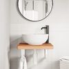 vidaXL Prateleira de parede p/ lavat&oacute;rio a&ccedil;o/madeira de faia maci&ccedil;a