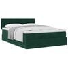 vidaXL Estrutura de cama otomana com colch&atilde;o 140x190cm verde escuro