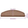 vidaXL Tapetes de escada 15 pe&ccedil;as 65x24x4 cm marrom semicircular grande