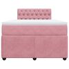 vidaXL Cama boxspring com colch&atilde;o 120x200 cm veludo rosa