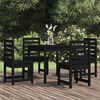vidaXL 5 pcs conj. jantar p/ jardim madeira de pinho maci&ccedil;a preto