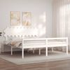 vidaXL Cama para idosos com cabeceira 200x200 cm madeira maci&ccedil;a branco