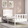 vidaXL Cama sem colch&atilde;o 90x200 cm madeira de pinho maci&ccedil;a branco