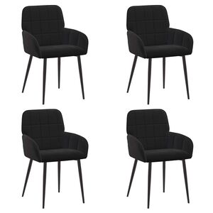 vidaXL Cadeiras de Jantar 4 unid. Veludo Preto 57 x 50 x 85 cm