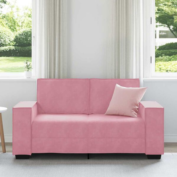 vidaXL Sof&aacute; de 2 lugares veludo 160x78x84 cm rosa