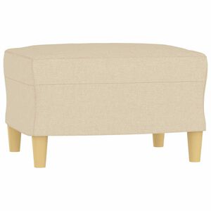 vidaXL Apoio de p&eacute;s 60x50x41 cm tecido cor creme