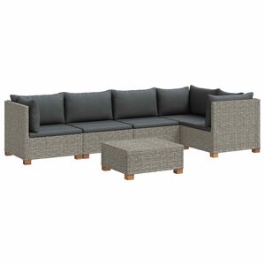 vidaXL 6 unid. Conjunto de Lounge de Rattan com Almofadas GENDT