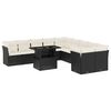 vidaXL 11 pcs conjunto sof&aacute;s de jardim c/ almofad&otilde;es vime PE preto