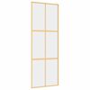 vidaXL Porta deslizante 76x205 cm vidro ESG/alum&iacute;nio dourado