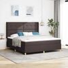 vidaXL Cama Box com colch&atilde;o Marrom Escuro 180 x 200 cm tecido
