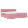 vidaXL Cama com arruma&ccedil;&atilde;o e LED com colch&atilde;o Rosa 200 x 200 cm Veludo