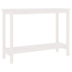 vidaXL Mesa consola 110x40x80 cm pinho maci&ccedil;o branco