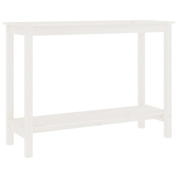 vidaXL Mesa consola 110x40x80 cm pinho maci&ccedil;o branco