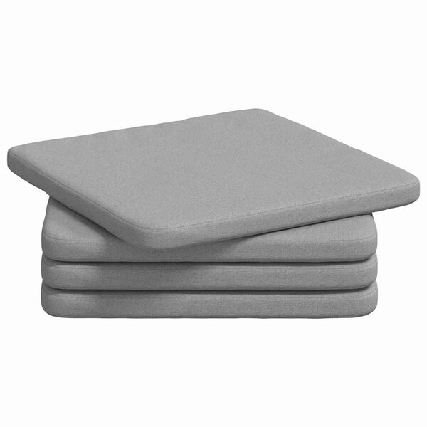 vidaXL Almofadas de Assento 4 pcs Cinza Nuvem 40 x 40 x 3 cm tecido
