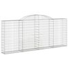 vidaXL Cestos gabi&atilde;o arqueados 20 pcs 300x30x120/140 ferro galvanizado
