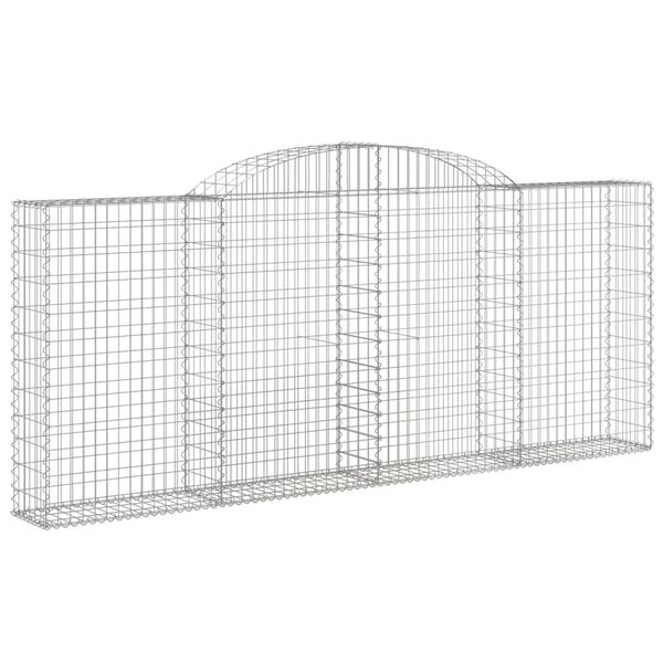 vidaXL Cestos gabi&atilde;o arqueados 20 pcs 300x30x120/140 ferro galvanizado