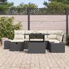 vidaXL Conjunto de Sof&aacute; de Jardim 7 pcs Preto Rattan Sint&eacute;tico