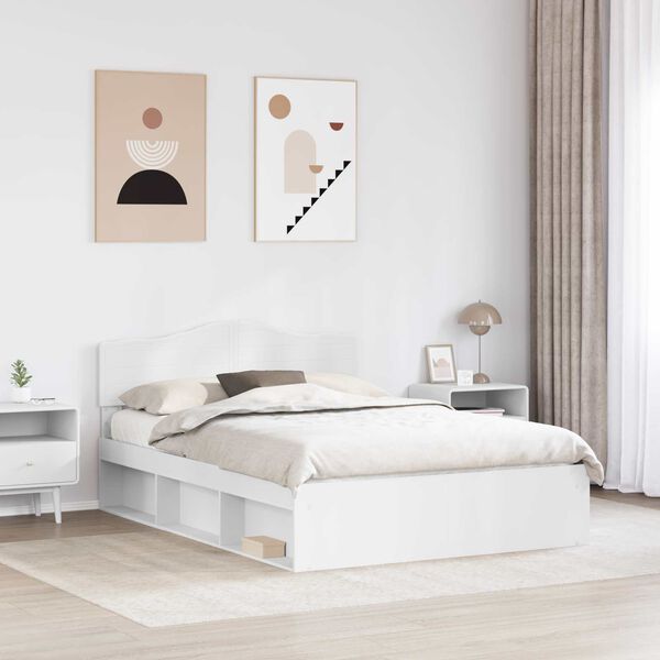 vidaXL Estrutura da Cama com cabeceira Branco 140 x 190 cm