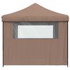 vidaXL Tenda de Festa Castanho 292 x 292 x 315 cm Tecido Oxford