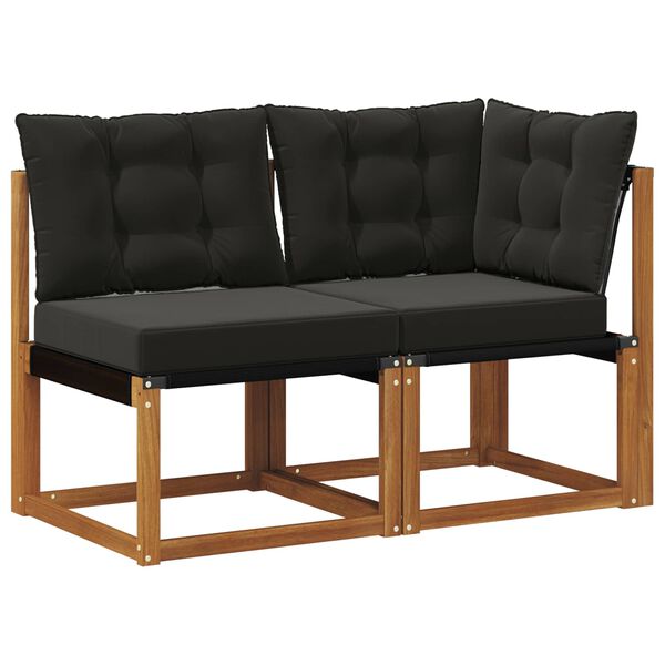 vidaXL Sof&aacute; M&eacute;dio e de Canto para Exterior com almofada 2 Pe&ccedil;a Natural