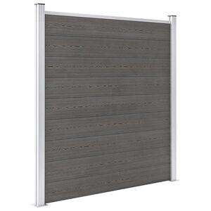 vidaXL Painel de veda&ccedil;&atilde;o para jardim WPC 180x186 cm cinzento
