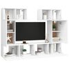 vidaXL 6 pcs conjunto de m&oacute;veis de TV derivados de madeira branco