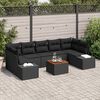 vidaXL Conjunto de Sof&aacute; de Jardim 8 pcs Preto vime PE
