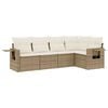 vidaXL 5 pcs conjunto de sof&aacute;s p/ jardim com almofad&otilde;es vime PE bege