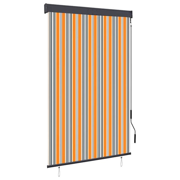 vidaXL Estore de rolo para exterior 120x250 cm amarelo e azul