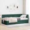 vidaXL Estrutura de Cama de Canto com Colch&atilde;o 2 pcs Verde Veludo