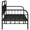 vidaXL Estrutura de cama de dia com cabeceira Preto 107 x 203 cm Aço