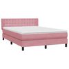 vidaXL Cama com molas/colch&atilde;o 140x220 cm veludo rosa