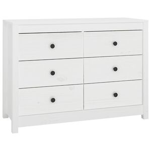vidaXL Arm&aacute;rio de apoio 100x40x72 cm pinho maci&ccedil;o branco