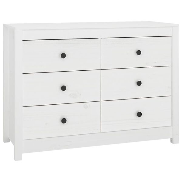vidaXL Arm&aacute;rio de apoio 100x40x72 cm pinho maci&ccedil;o branco