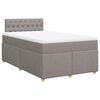 vidaXL Cama com molas/colch&atilde;o 120x200 cm tecido castanho-acinzentado