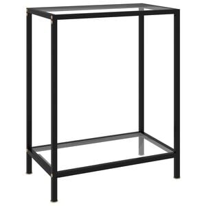 vidaXL Mesa consola 60x35x75 cm vidro temperado transparente